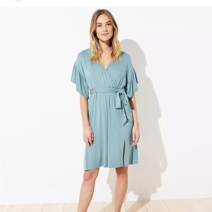 Loft beach wrap dress blue